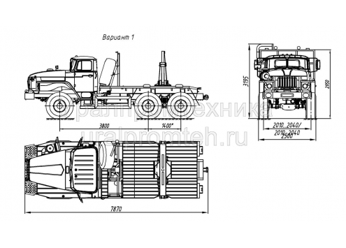 Лесовозный тягач на шасси Урал 55571 (59602C) (Код модели: 4401)