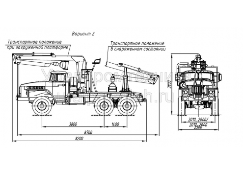 Лесовозный тягач с гидроманипулятором на шасси Урал (59602C) (Код модели: 4402)