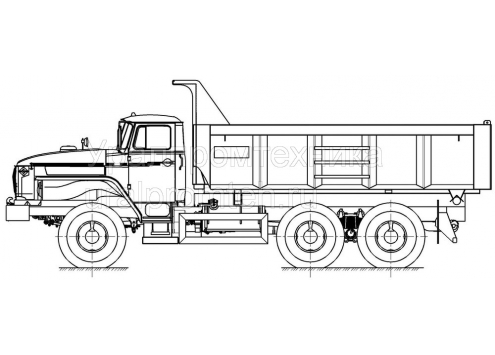 Самосвал Урал 55571 с увеличенным кузовом (58312A)